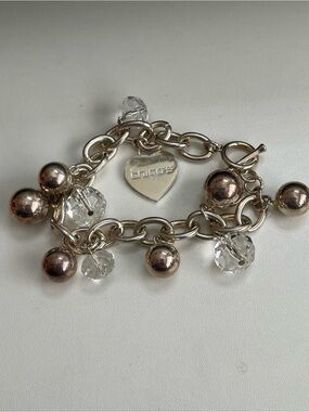 Chicos silver tone toggle cha cha heart bracelet 7”